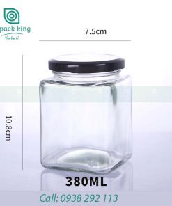Hũ thủy tinh vuông 380ml